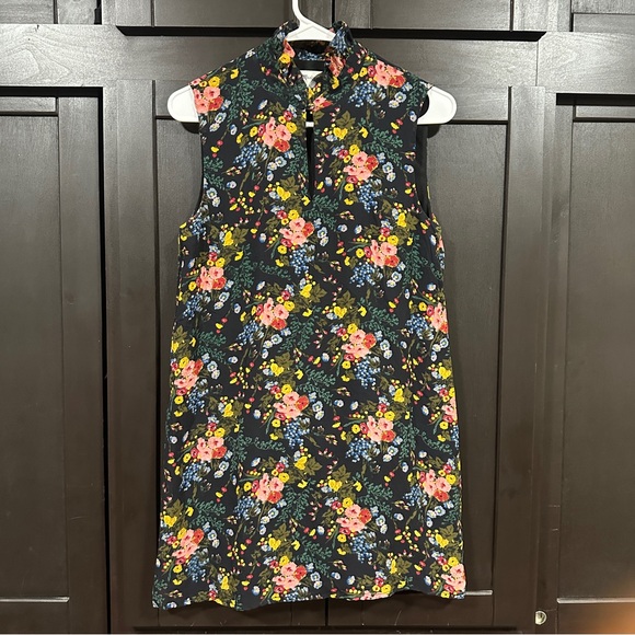 MADEWELL NO. 6 Floral Sleeveless Dress - Black Multicolor size 4 - Picture 1 of 10